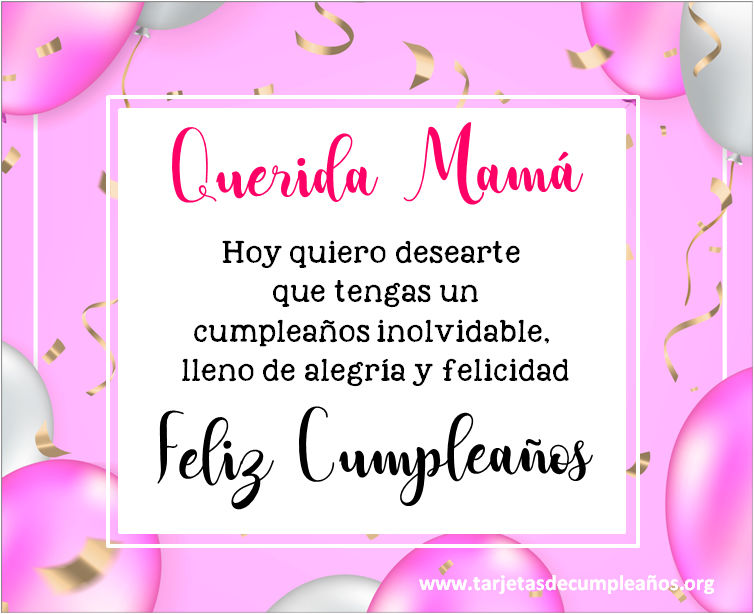 tarjetas de cumpleaños para colorear para mamá